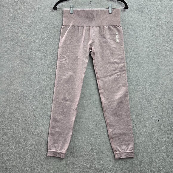 Gymshark Women Activewear Pants M Pink Yoga Legging Logo 23" Inseam - Picture 1 of 12
